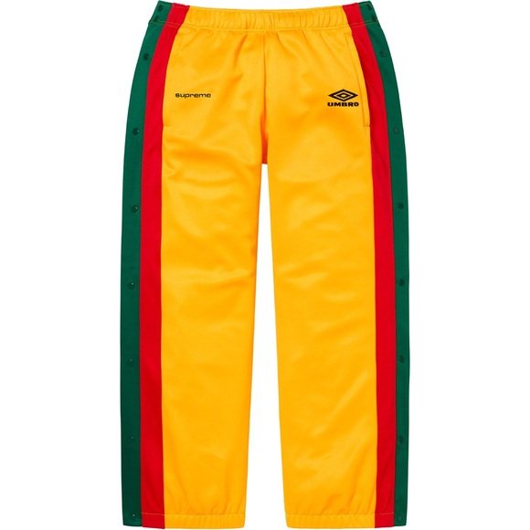 SUPREME x UMBRO Break-Away Track Pants Snap Button Joggers Size Large Yellow